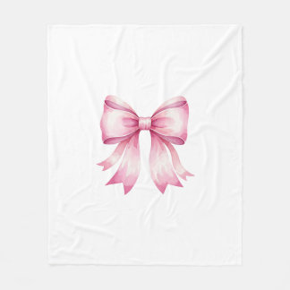 Söt Rosa Bow Throw Blanket Fleecefilt