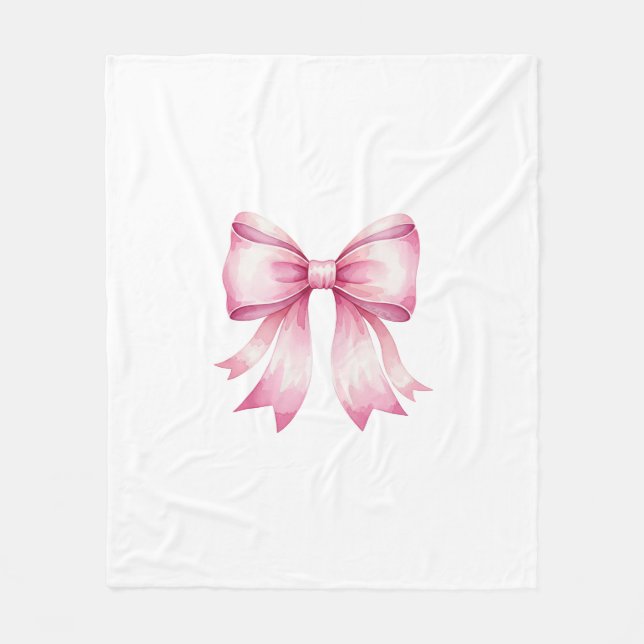 Söt Rosa Bow Throw Blanket Fleecefilt (Framsidan)