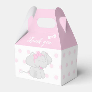 Söt Rosa Box Baby Shower med elefant Presentaskar