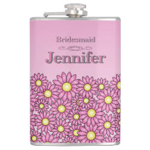 Söt Rosa Bridesmaid Flower Flask