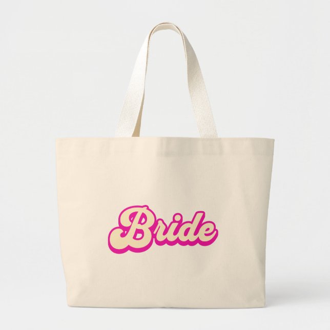 Söt rosa brudtote jumbo tygkasse (Framsidan)