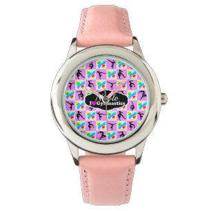 SÖT ROSA BUTTERFLY GYMNASTICS DESIGN ARMBANDSUR