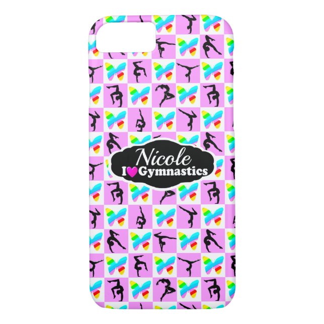 SÖT ROSA BUTTERFLY GYMNASTICS DESIGN Case-Mate iPhone SKAL (Baksida)