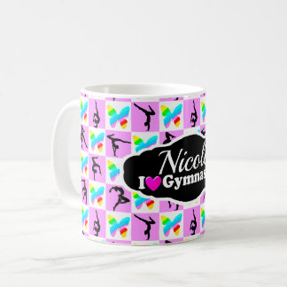 SÖT ROSA BUTTERFLY GYMNASTICS DESIGN KAFFEMUGG