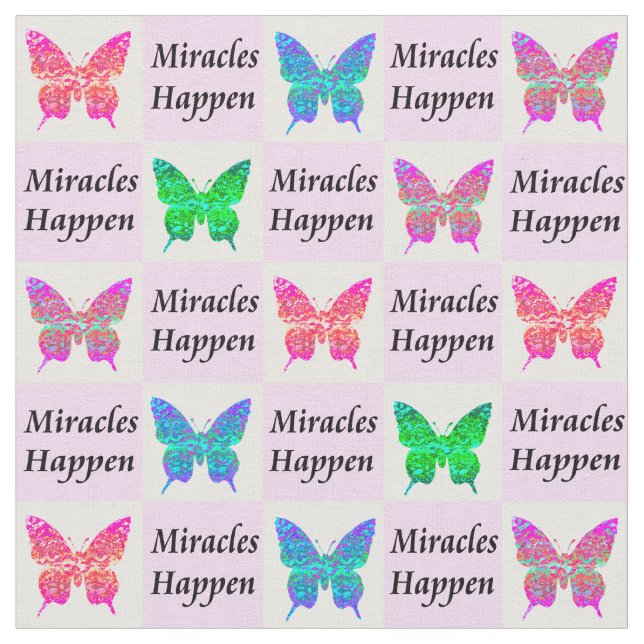 SÖT ROSA BUTTERFLY MIRACLES HÄNDER FABRIC TYG (Närbild)