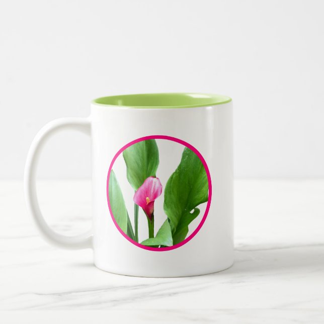 Söt Rosa Calla Lily Två-Tonad Mugg (Vänster)