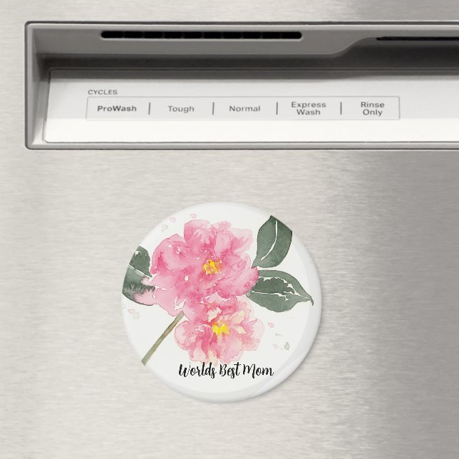 Söt rosa Camelia med namn Magnet (In Situ (Dishwasher))