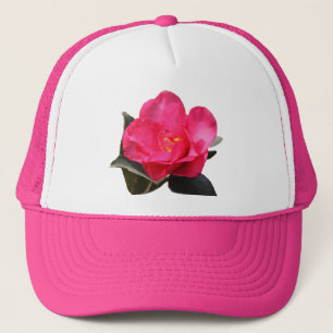 söt rosa camellia-blomma keps