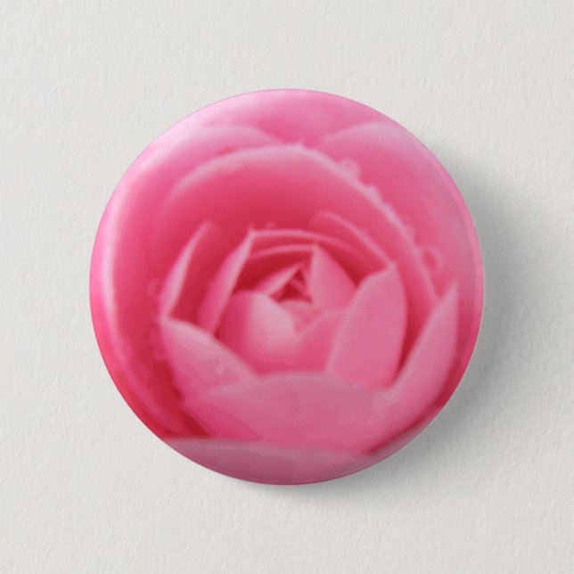 Söt Rosa Camellia Flower Button Knapp (Framsida)