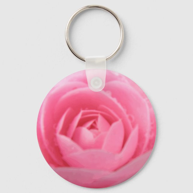 Söt Rosa Camellia Flower Keychain Nyckelring (Framsida)