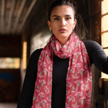 Söt Rosa Carnations on Red Patterned<br><div class="desc">Lägg till en vacker beröring till din utrustning med den här mönstrade halsduken. I mönster finns mina realistiska illustrationer av nejlikblommor i stil mot en rik som krampas med röd bakgrund. Blomarna visas i skuggor av rosa och utvecklas på grönt. Ge rik färg skriver ut ett söt- och elegant-utseende. Utformningen...</div>