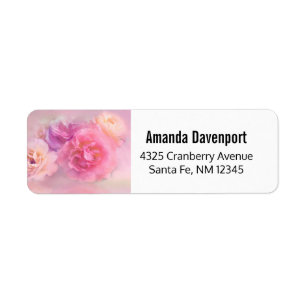 Söt Rosa Carnations Snyggt Photograph Returadress Etikett