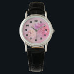 Söt Rosa Carnations Snyggt Photography Armbandsur<br><div class="desc">En klocka med ett foto med en bukett av rosa nejlikor. Sätt på en drömmande eterisk bakgrund.</div>