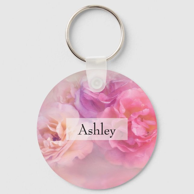 Söt Rosa Carnations Snyggt Photography Nyckelring (Framsida)