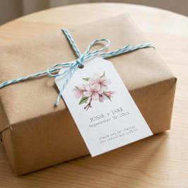 Söt Rosa Cherry Blommar blomsterbröllopsförmån Ch Presentetikett