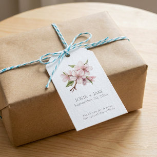 Söt Rosa Cherry Blommar blomsterbröllopsförmån Ch Presentetikett