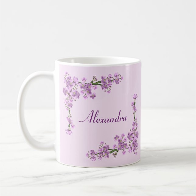 Söt Rosa Cherry Blommars Kaffemugg (Vänster)