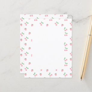 Söt Rosa Cherry Strawberry Fruit Mönster