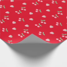 Söt Rosa Cherry Strawberry Fruit Mönster Red