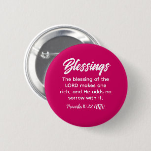 Söt Rosa Christian Faith Blessings Bible Verse Knapp