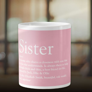 Söt Rosa Cool Rolig Bästa Någonsin Syster Definiti Jumbo Mugg