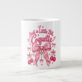 Söt Rosa Coquette-slöja Körsbär Feminina Estetik Jumbo Mugg