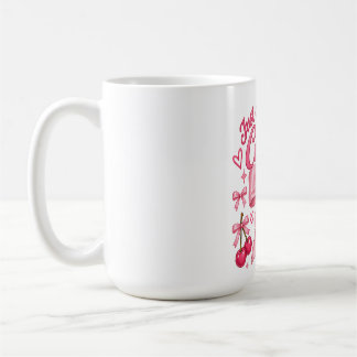 Söt Rosa Coquette-slöja Körsbär Feminina Estetik Kaffemugg
