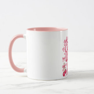 Söt Rosa Coquette-slöja Körsbär Feminina Estetik Mugg