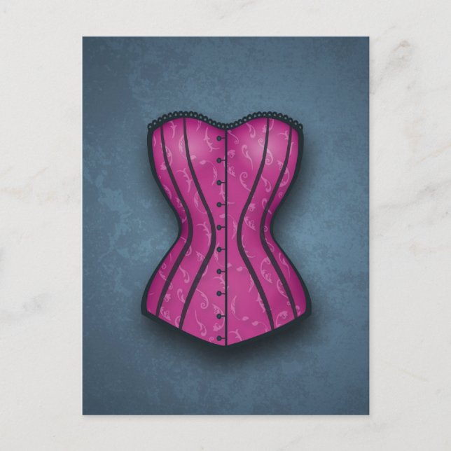 Söt Rosa Corset Vykort (Framsida)
