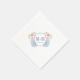 Söt Rosa Cream Ro Monogram Möhippa Pappersservett