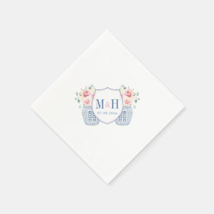 Söt Rosa Cream Ro Monogram Möhippa Pappersservett