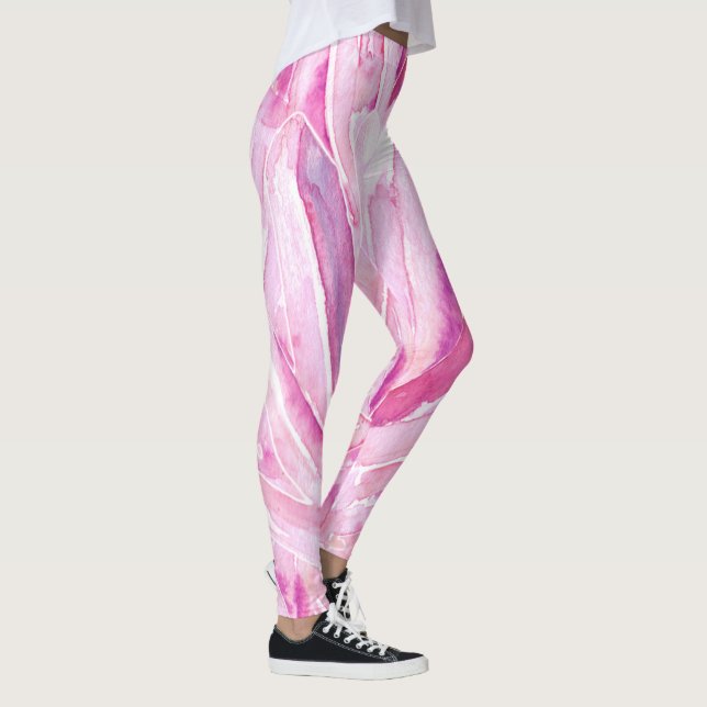 Söt Rosa Crystals Mönster Print Leggings (Höger)