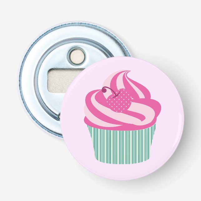 Söt rosa cupcake  flasköppnare (Framsidan)