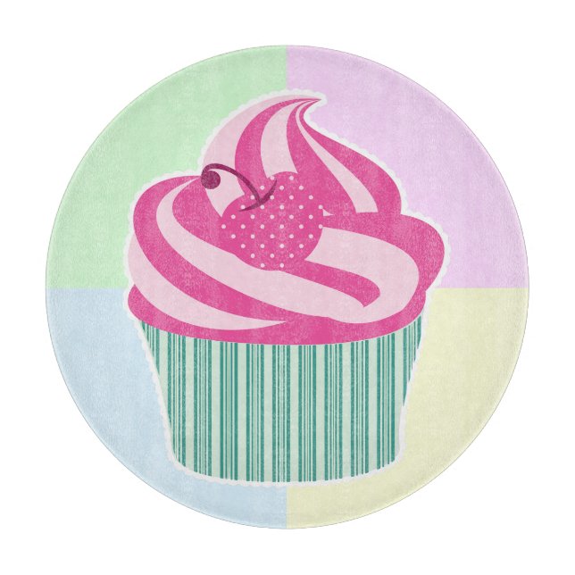 Söt rosa cupcake i pastellfärger (Framsidan)