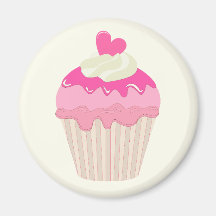Söt Rosa Cupcake Magnet