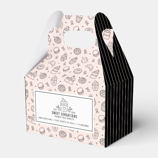 Söt Rosa Cupcake Små Företagspresentask Presentaskar (Framsidan Sidan)