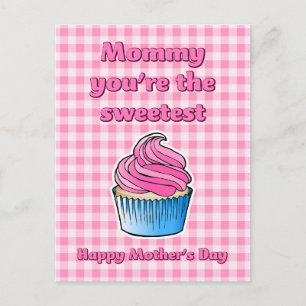 Söt rosa cupcakes Morsdags-kort Helg Vykort