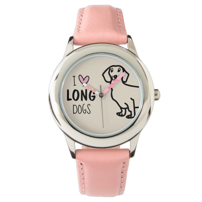 Söt Rosa Dackel Älskare Rolig Hund Armbandsur (Framsida)