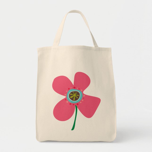 Söt Rosa Daisy Pop Sommarblomma Whimsical Cute Tygkasse (Framsidan)