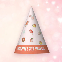 Söt Rosa Desserts Mönster Barns födelsedag