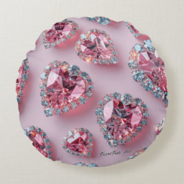 Söt Rosa Diamond Rund Kudde