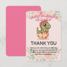 Söt rosa dino kläcks snart tack kort