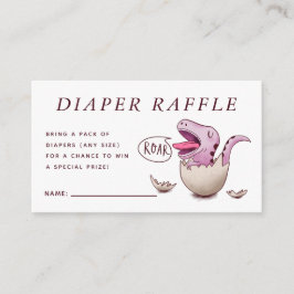 Söt Rosa Dinosaurie Baby Shower Blöja Lotteri Tilläggskort