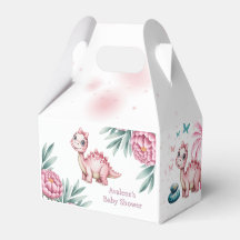 Söt Rosa Dinosaurie och Peony Bebis Shower