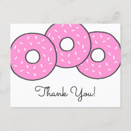 Söt Rosa Donuts Baby Shower Sprinkle Tack Inbjudan Vykort