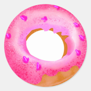 Söt Rosa Donutväggschaktare Runt Klistermärke