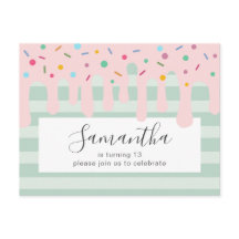 Söt Rosa Drip Strössel Födelsedagsfest