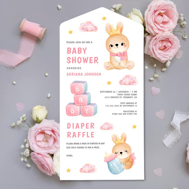 Söt Rosa Drottning Kanin Flicka Baby Shower (Skapare uppladdad)