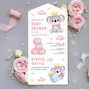 Söt Rosa Drottning Koala Björn Flicka Bebis Baby S