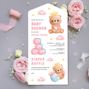 Söt Rosa Drottning Teddybjörn Flicka Bebis Bads Sh